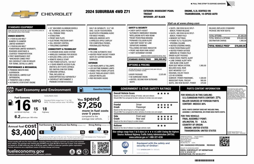 Certified 2024 Chevrolet Suburban Z71 w/ Luxury Package image 4