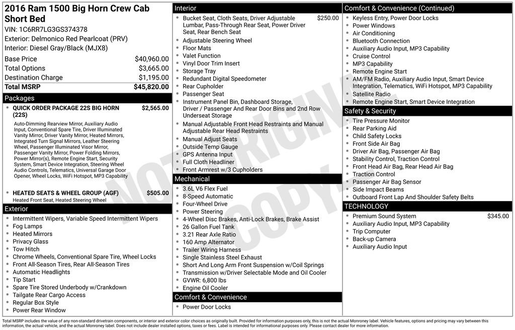 Used 2016 RAM 1500 Big Horn AWD/4WD image 56