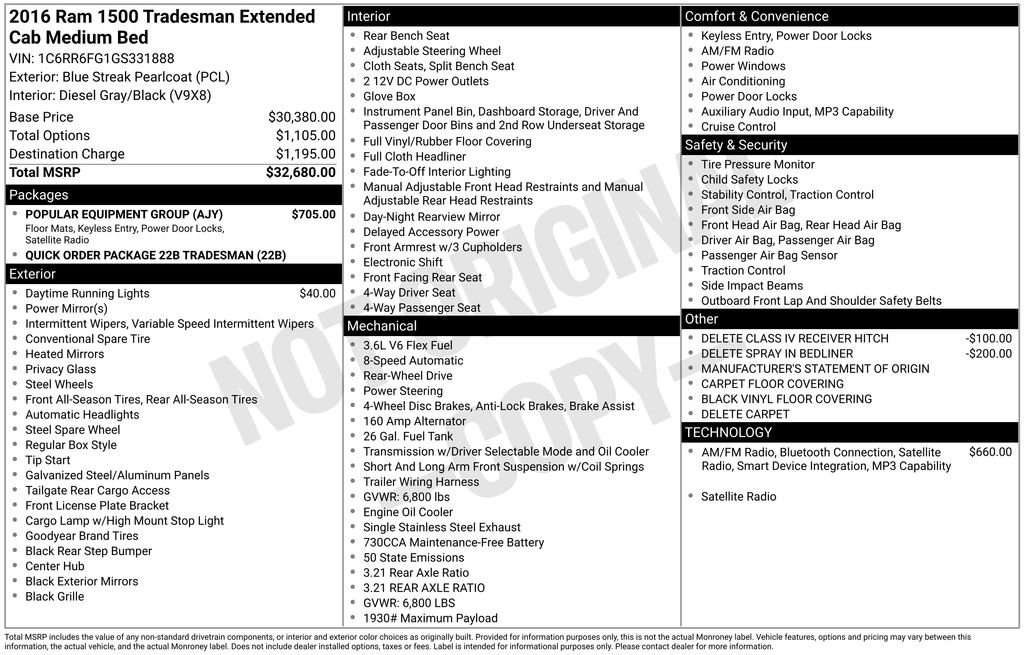 Used 2016 RAM 1500 Tradesman w/ Popular Equipment Group image 17