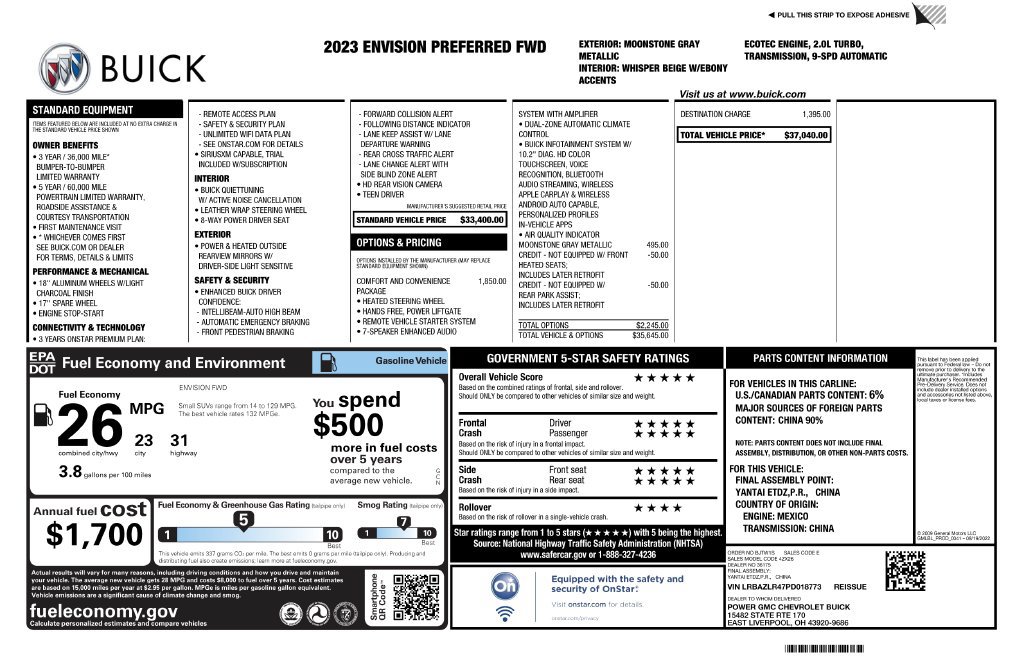 Certified 2023 Buick Envision Preferred FWD image 4