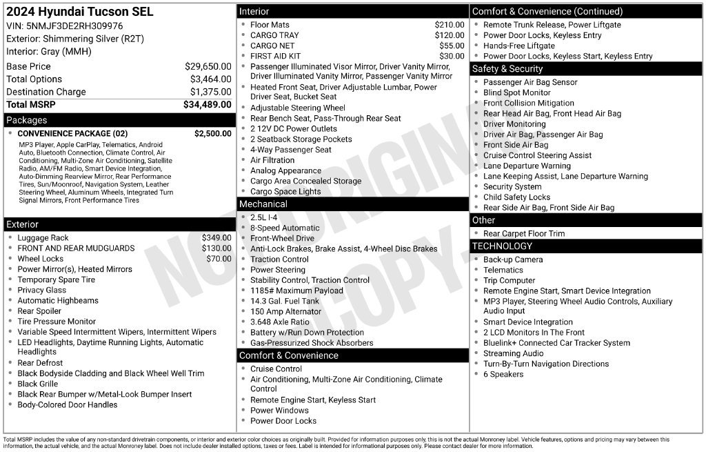 Certified 2024 Hyundai Tucson SEL w/ Convenience Package FWD image 5