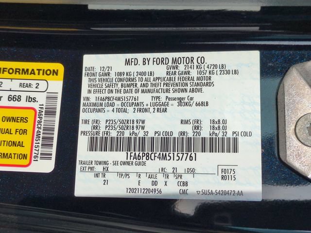 Used 2021 Ford Mustang GT w/ Equipment Group 301A RWD image 35