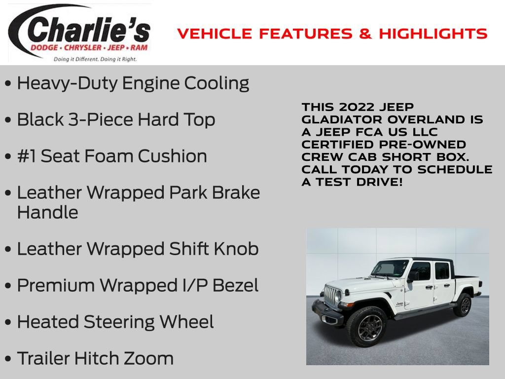 Certified 2022 Jeep Gladiator Overland w/ Popular Equipment Package AWD/4WD image 19