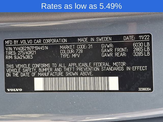 Certified 2023 Volvo XC90 B6 Plus w/ Protection Package Premier image 32