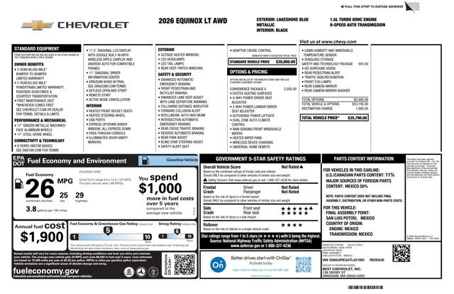 New 2026 Chevrolet Equinox LT w/ Convenience Package II AWD/4WD image 2