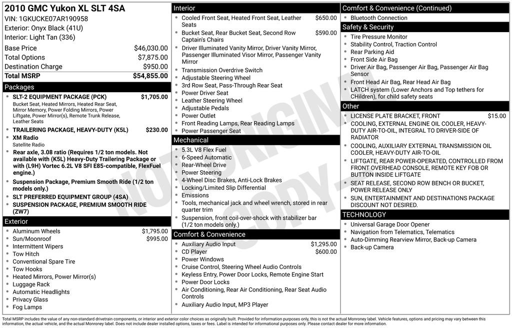 Used 2010 GMC Yukon XL SLT w/ SLT-2 Equipment Package image 26