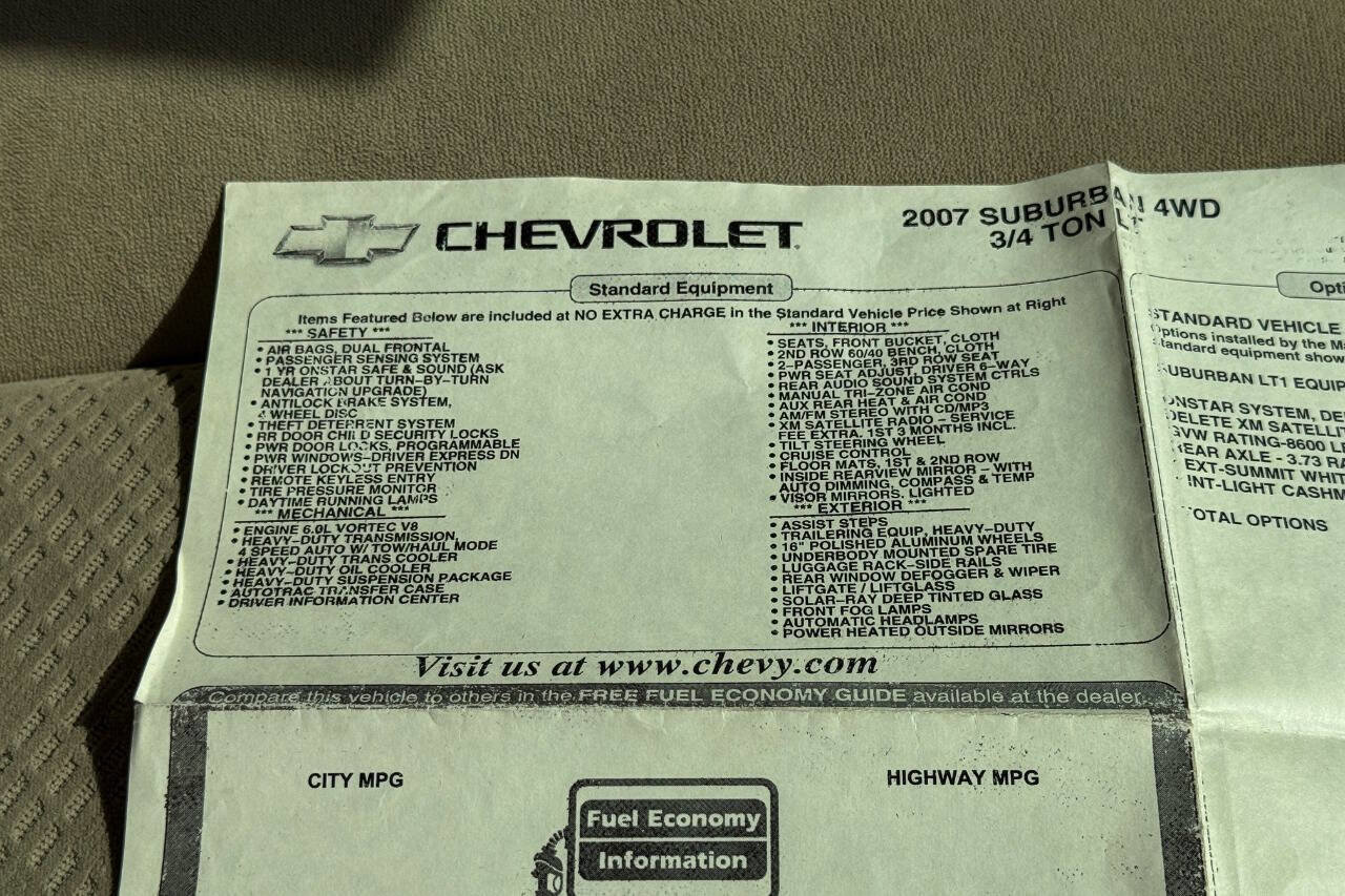 Used 2007 Chevrolet Suburban 2500 LT AWD/4WD image 33