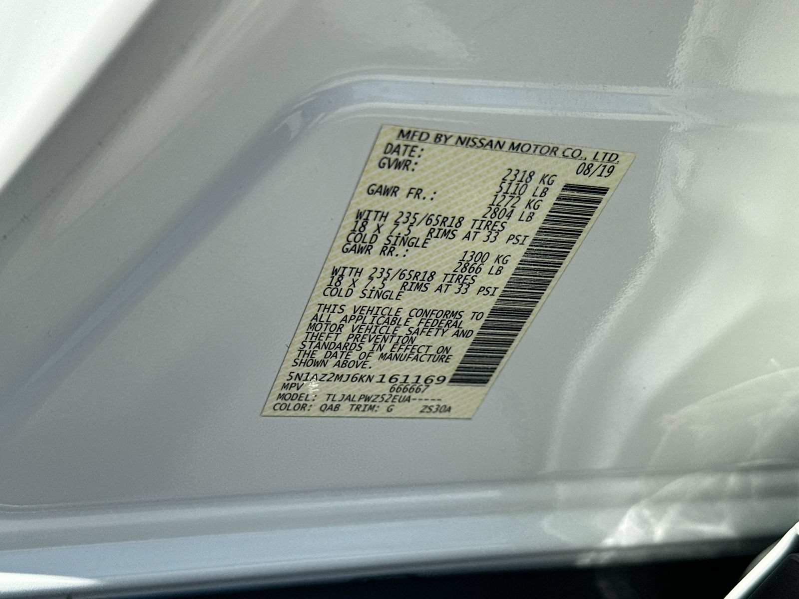 Used 2019 Nissan Murano S w/ Cargo Package FWD image 34