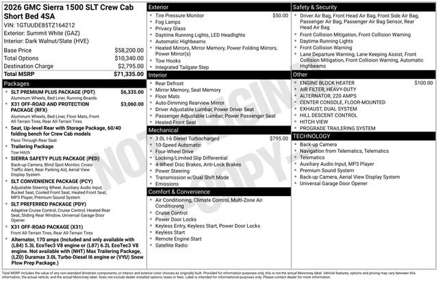 New 2026 GMC Sierra 1500 SLT w/ SLT Premium Plus Package AWD/4WD image 29