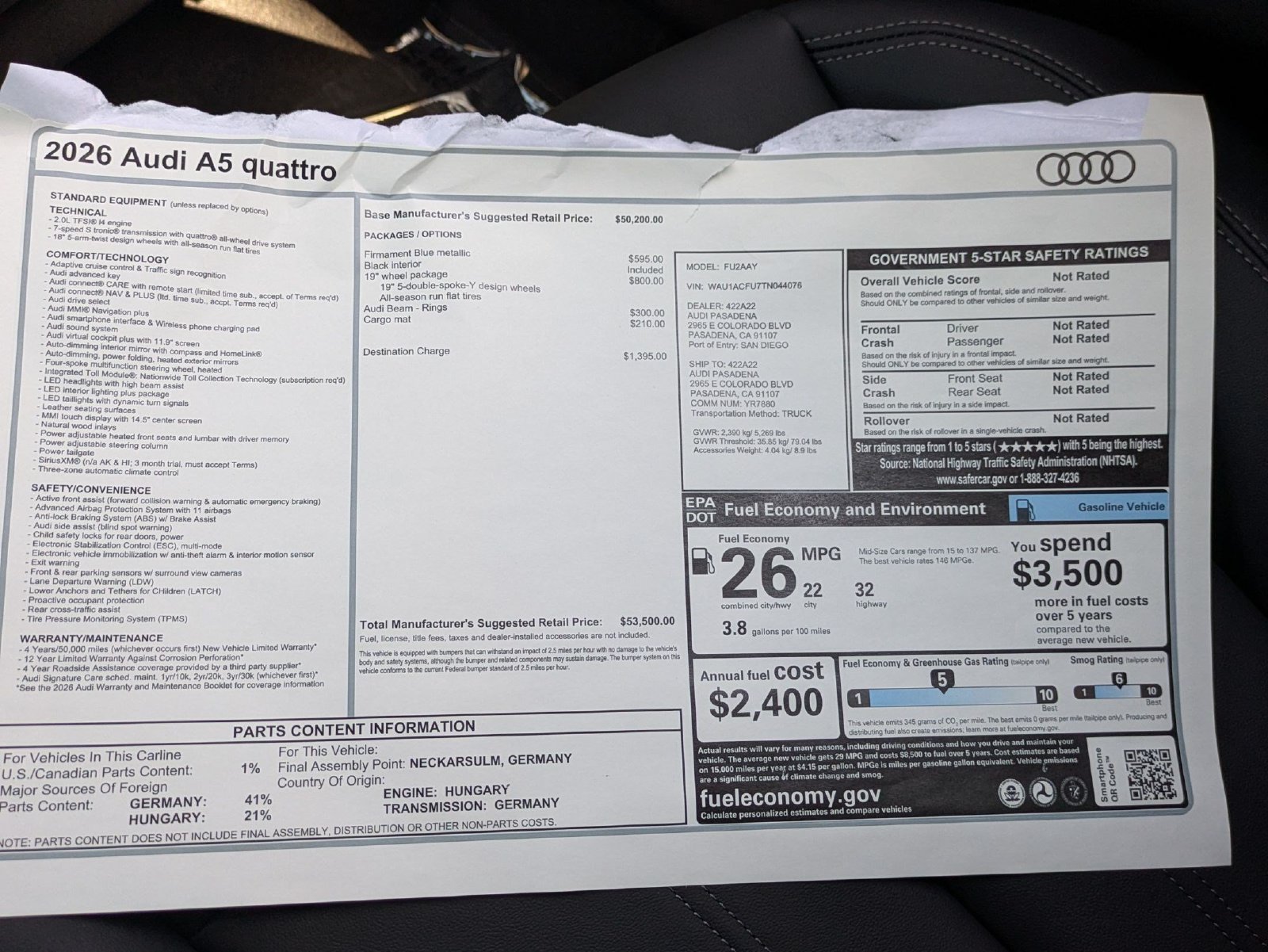New 2026 Audi A5 Premium AWD/4WD image 18