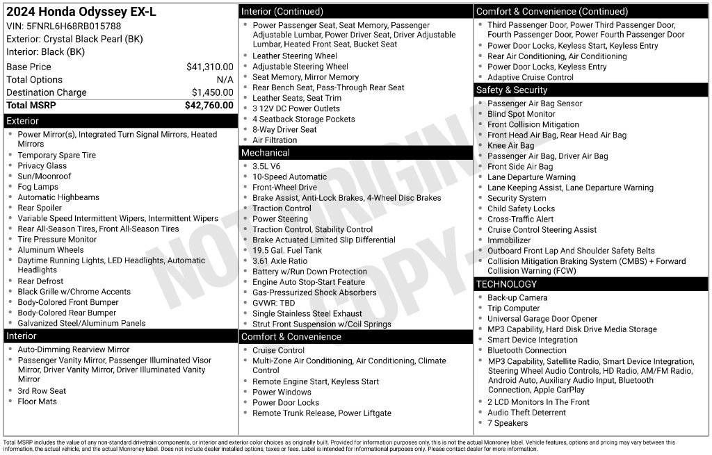 Used 2024 Honda Odyssey EX-L image 37