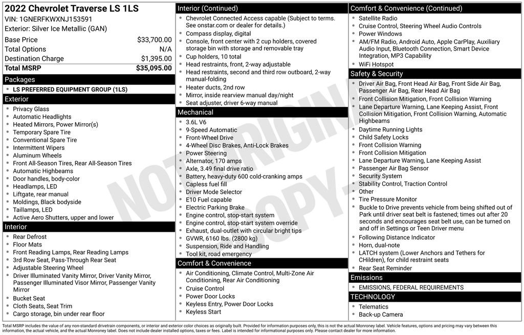 Used 2022 Chevrolet Traverse LS image 6