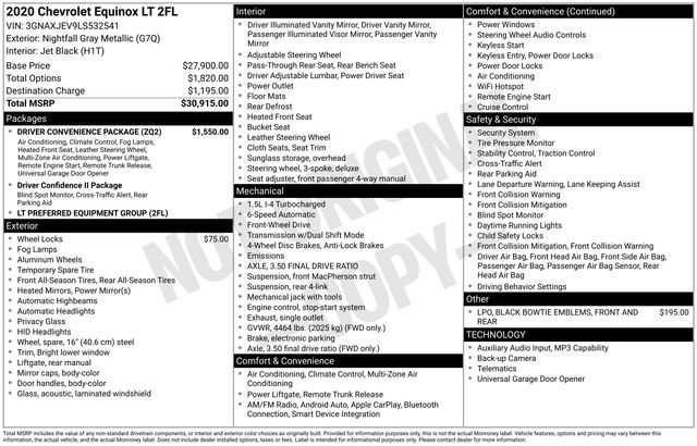 Used 2020 Chevrolet Equinox LT w/ Driver Convenience Package image 25