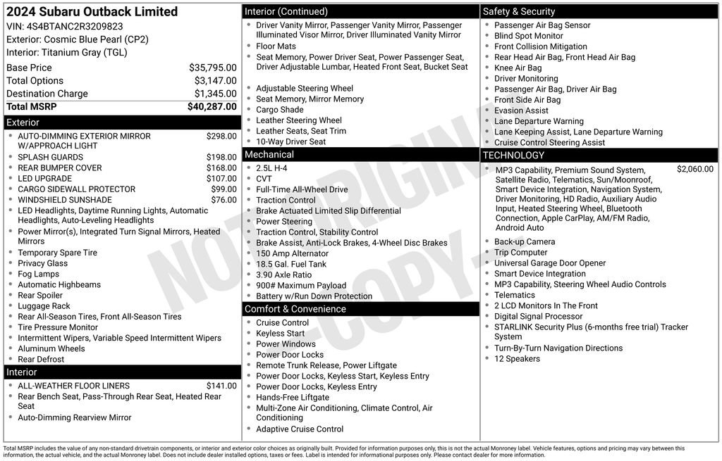 Certified 2024 Subaru Outback Limited AWD/4WD image 8
