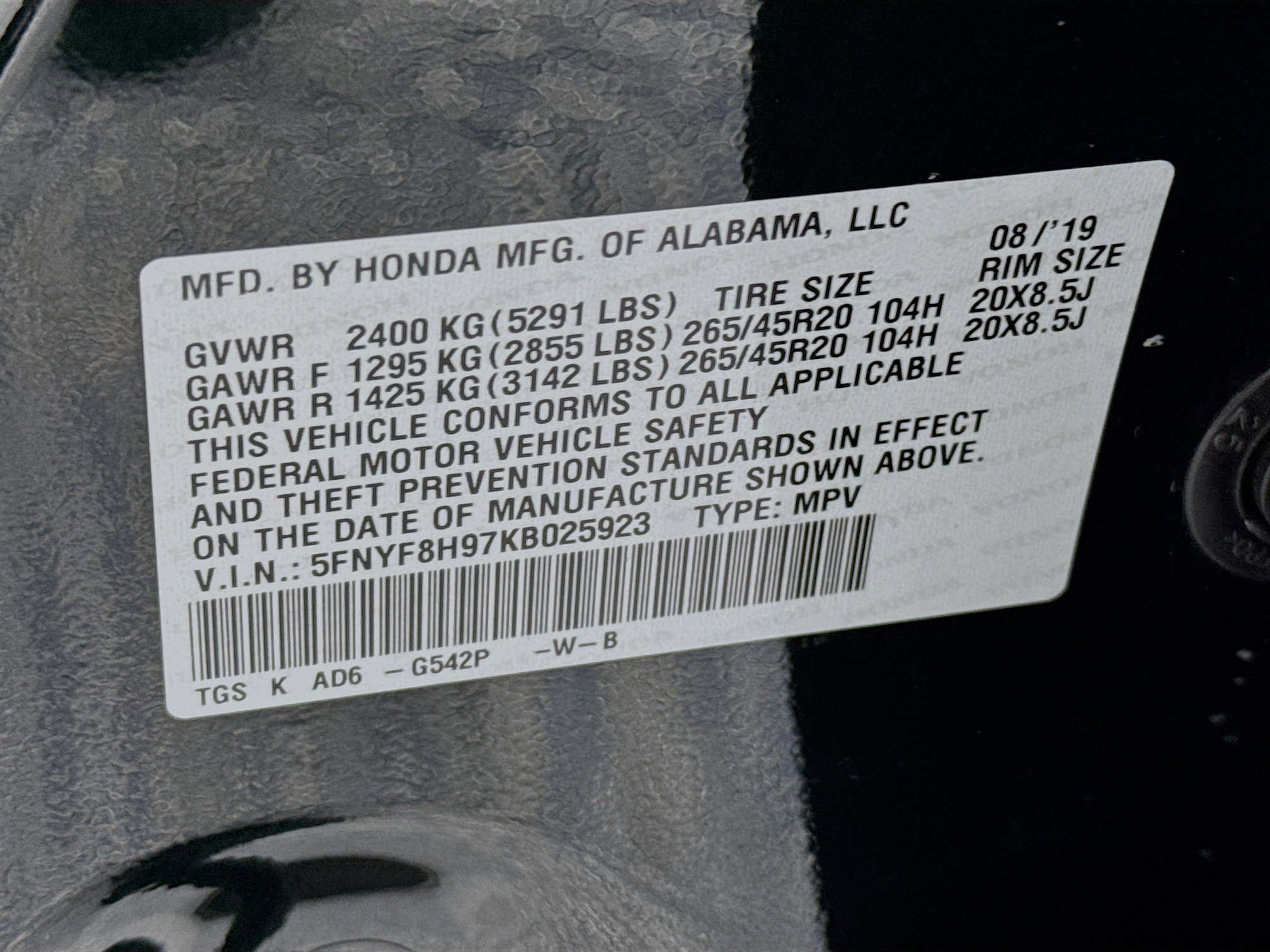 Certified 2019 Honda Passport Touring image 33