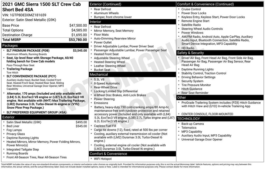 Used 2021 GMC Sierra 1500 SLT w/ SLT Premium Package image 4