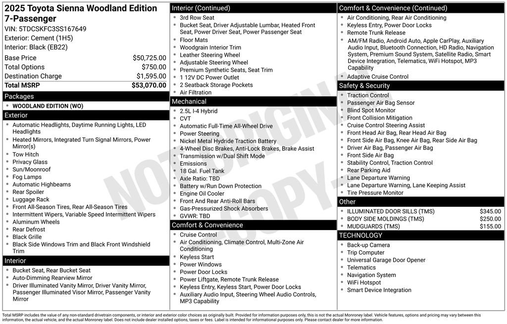 Used 2025 Toyota Sienna XLE Woodland Edition AWD/4WD image 2