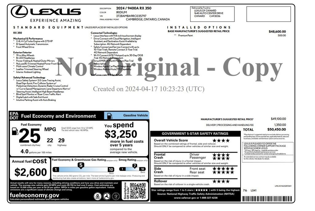 Used 2024 Lexus RX 350 350 image 3