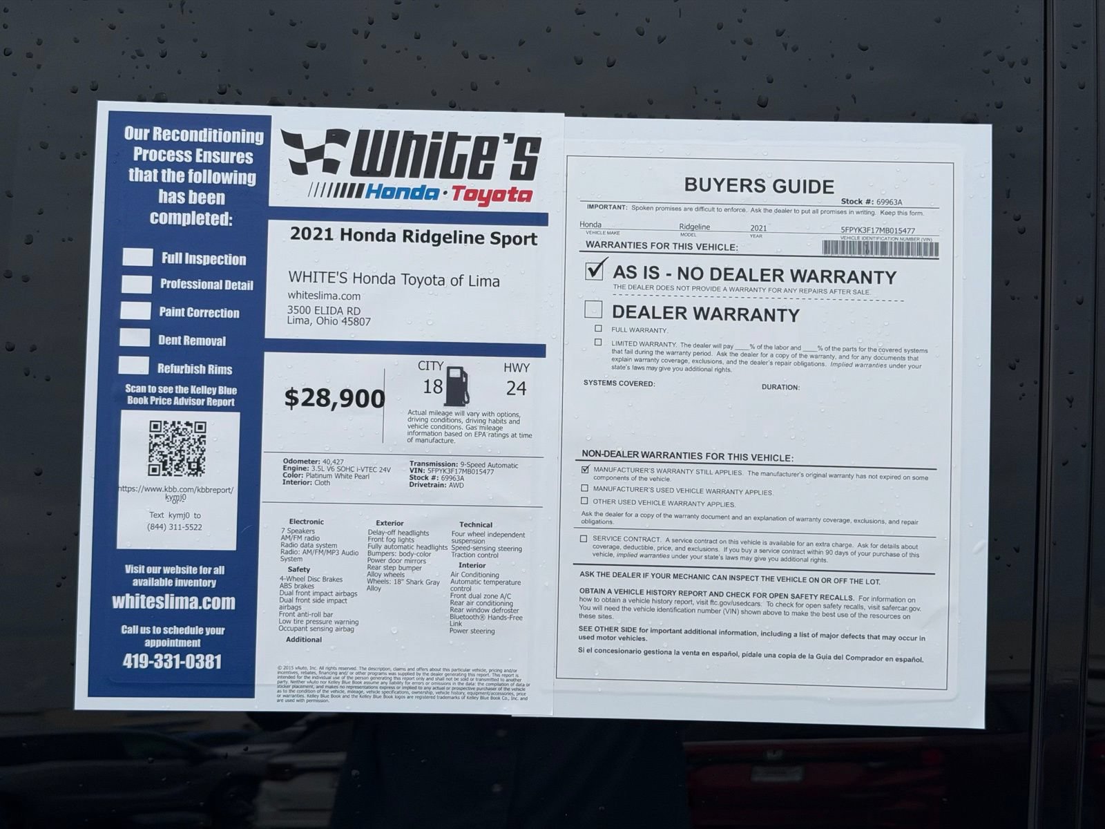 Used 2021 Honda Ridgeline Sport image 32