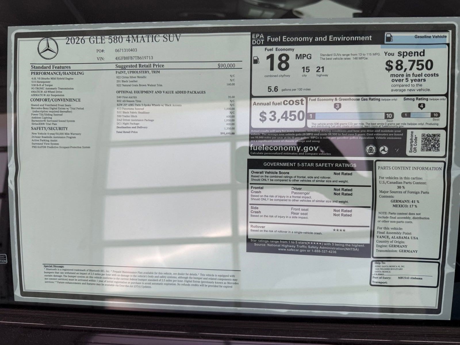 New 2026 Mercedes-Benz GLE 580 4MATIC image 33