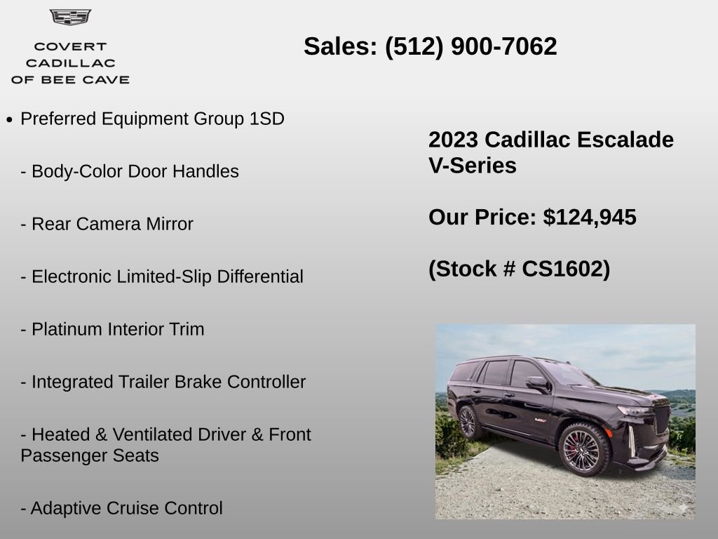 Used 2023 Cadillac Escalade V w/ Heavy-Duty Trailer Package image 12