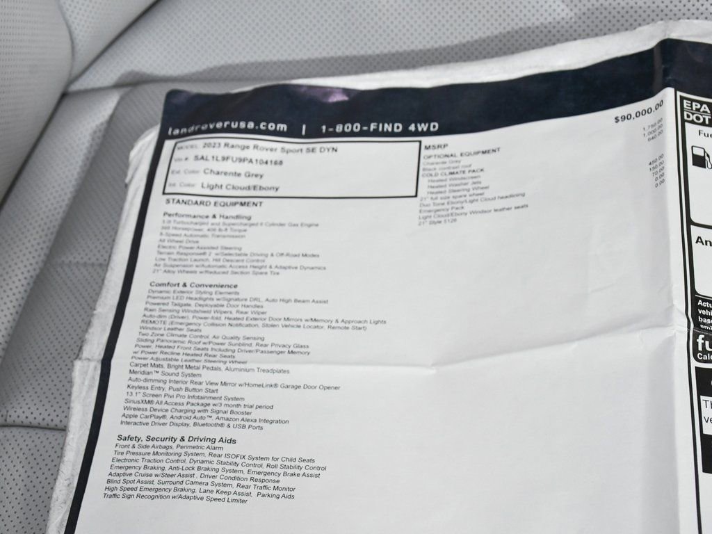Used 2023 Land Rover Range Rover Sport SE Dynamic image 65