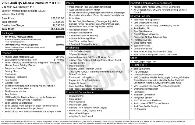 Certified 2025 Audi Q5 Premium w/ Convenience Package AWD/4WD image 27