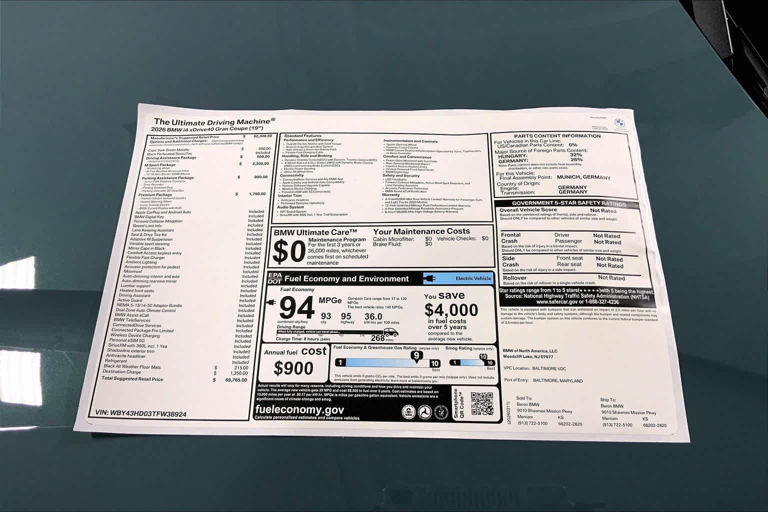 New 2026 BMW i4 xDrive40i w/ M Sport Package AWD/4WD image 22