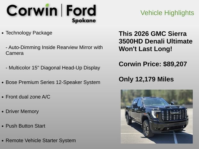 Used 2026 GMC Sierra 3500 Denali Ultimate w/ LPO, GMC Protection Package AWD/4WD image 6
