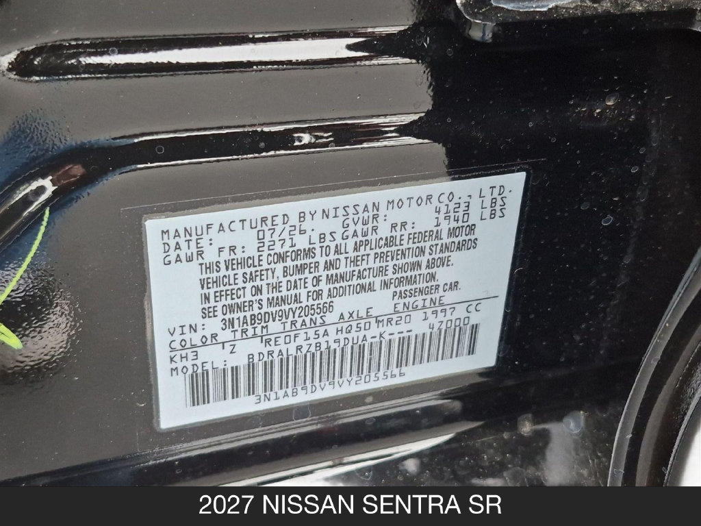 New 2027 Nissan Sentra SR w/ SR Premium Package FWD image 27