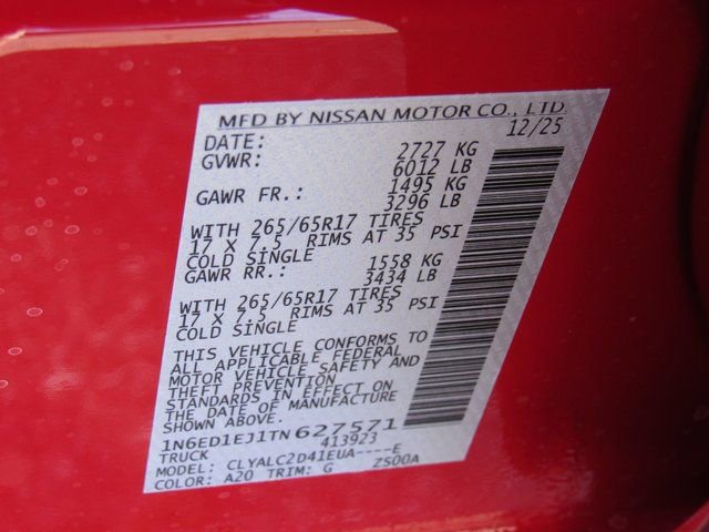 New 2026 Nissan Frontier SV w/ SV Convenience Package RWD image 14