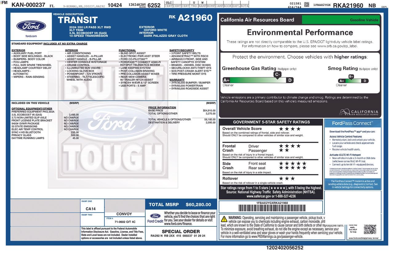 Used 2024 Ford Transit 350 XLT RWD image 55