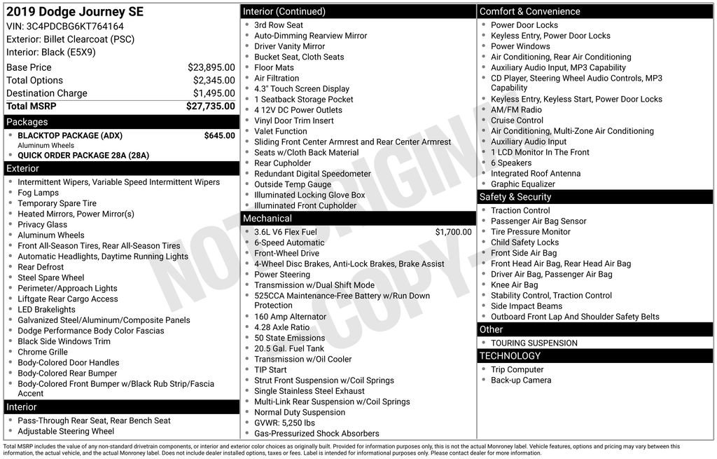 Used 2019 Dodge Journey SE w/ Blacktop Package FWD image 22