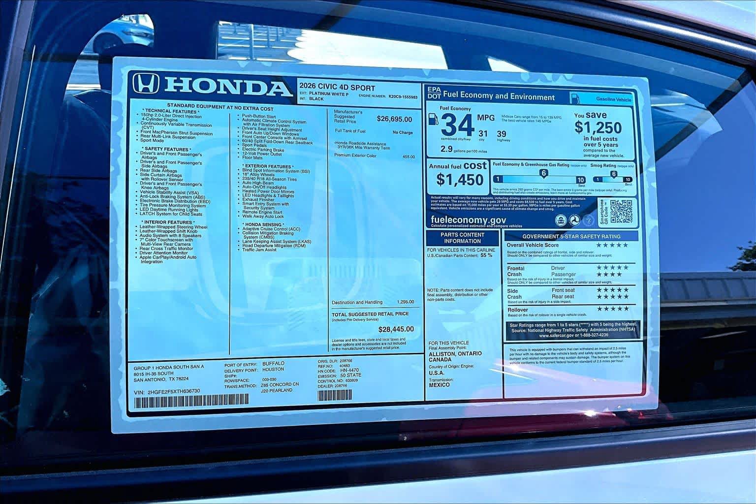 New 2026 Honda Civic Sport image 18