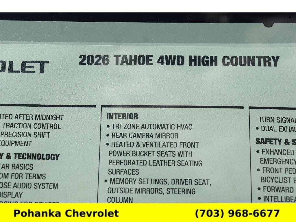 New 2026 Chevrolet Tahoe High Country AWD/4WD image 35