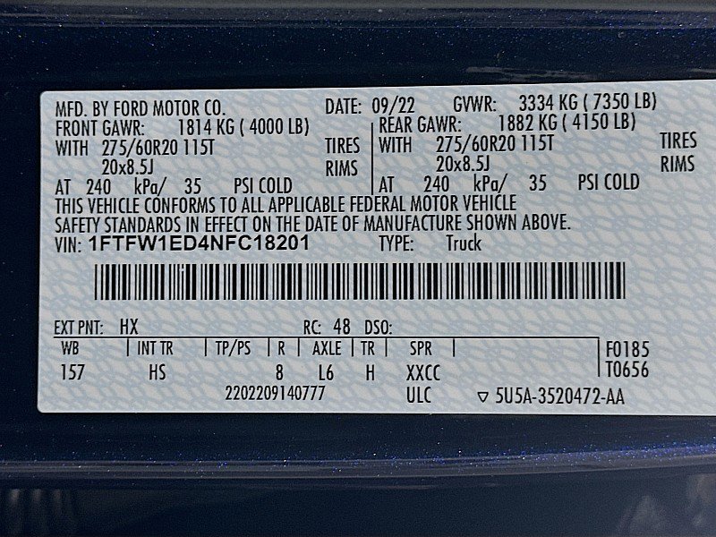 Used 2022 Ford F150 Lariat w/ Equipment Group 502A High AWD/4WD image 31