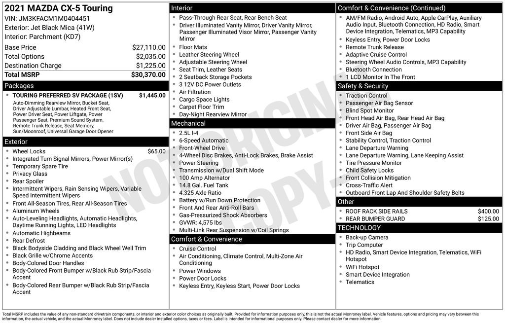 Used 2021 MAZDA CX-5 Touring w/ Touring Preferred SV Package image 40