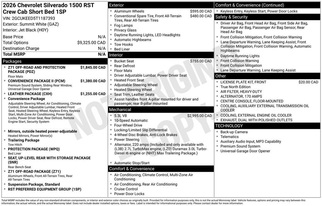 New 2026 Chevrolet Silverado 1500 RST AWD/4WD image 18