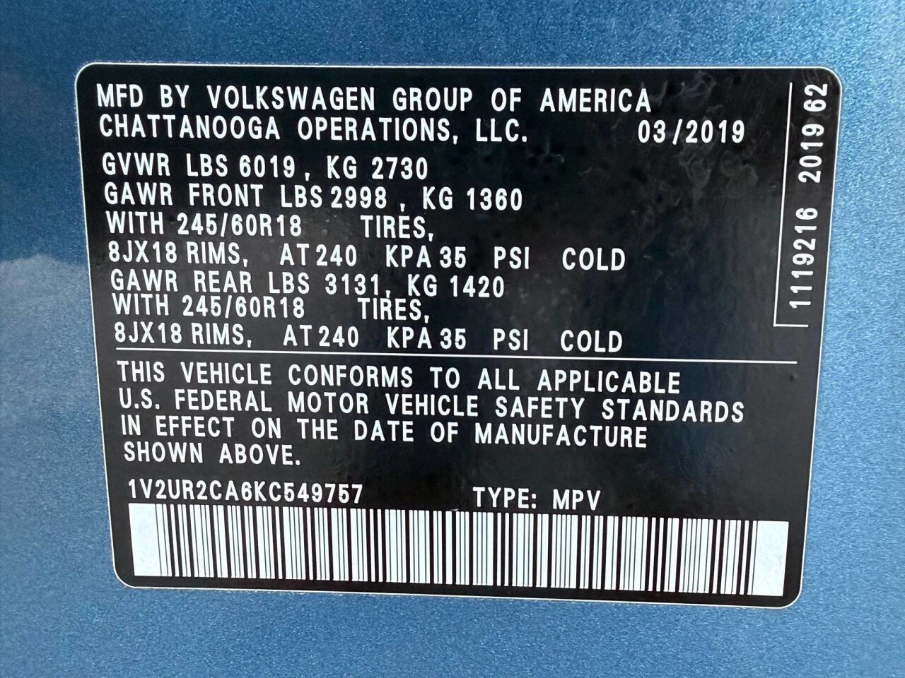 Used 2019 Volkswagen Atlas SE image 32