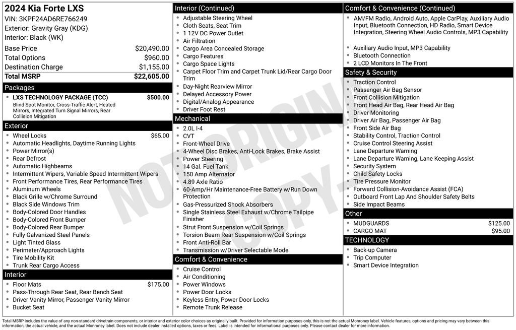 Used 2024 Kia Forte LXS w/ LXS Technology Package FWD image 9