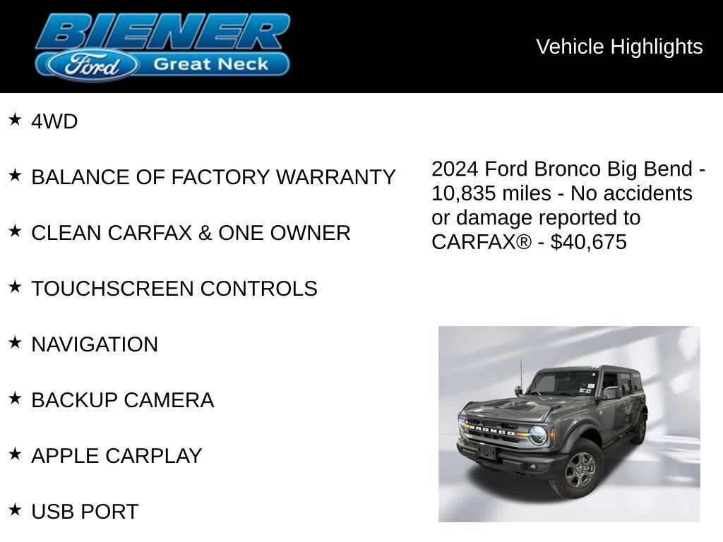 Used 2024 Ford Bronco Big Bend AWD/4WD image 9