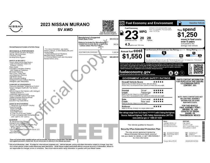 Used 2023 Nissan Murano SV image 2