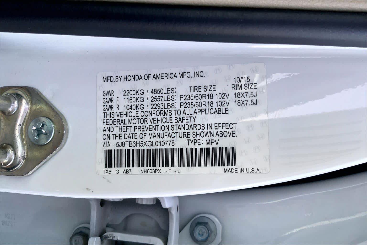 Used 2016 Acura RDX w/ Tech & AcuraWatch Plus Pack FWD image 37