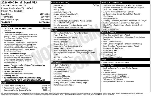 Certified 2026 GMC Terrain Denali w/ LPO, Floor Liner Package image 18