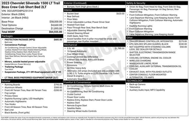 Used 2023 Chevrolet Silverado 1500 LT Trail Boss w/ Protection Package AWD/4WD image 20