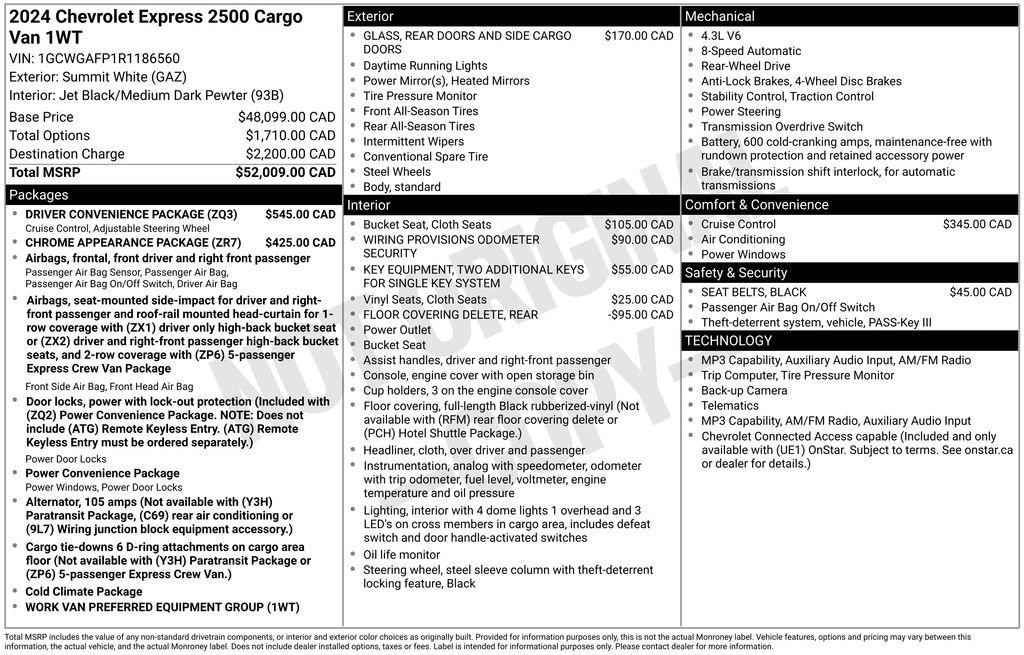 Used 2024 Chevrolet Express 2500 w/ Driver Convenience Package image 2