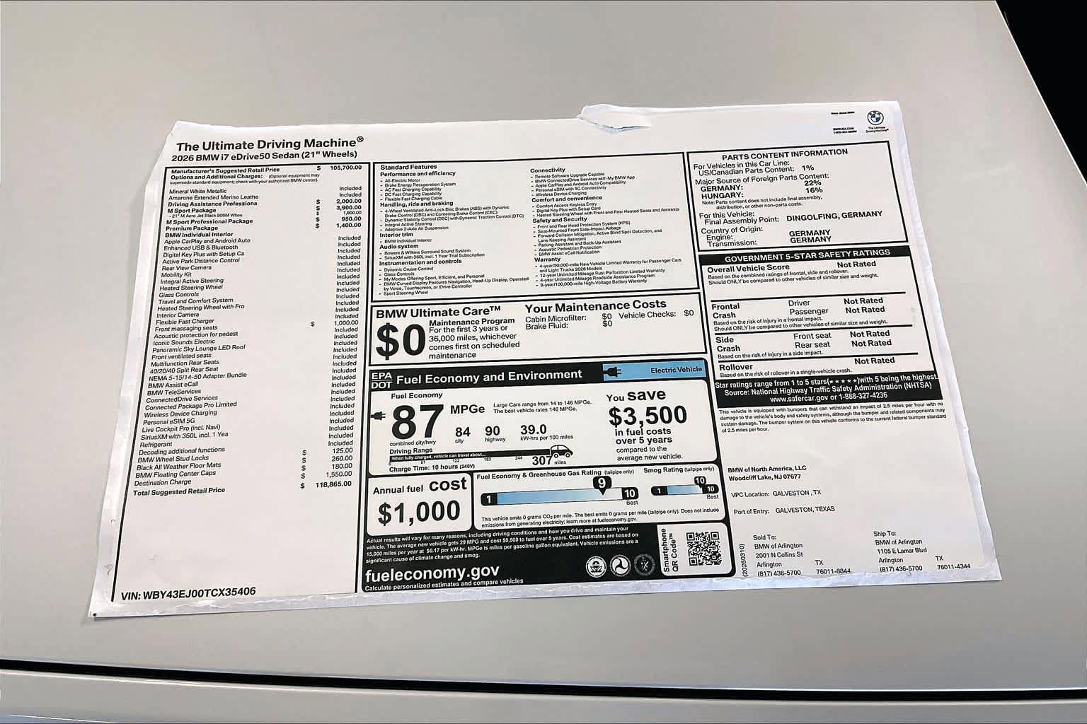 New 2026 BMW i7 eDrive50 w/ M Sport Package image 19