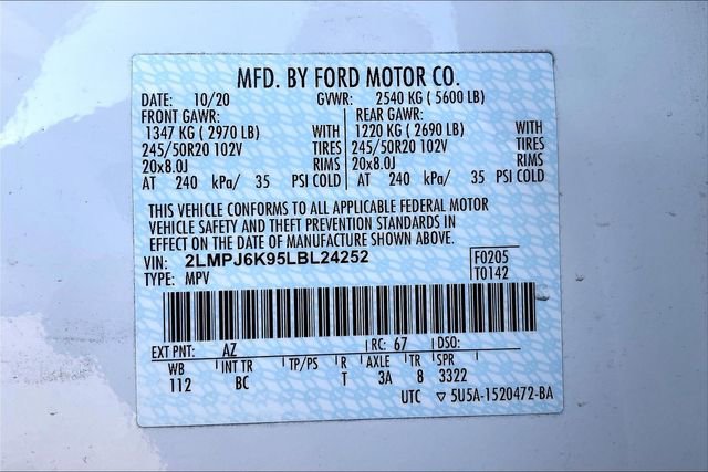 Used 2020 Lincoln Nautilus Reserve w/ Cargo Utility Package image 6