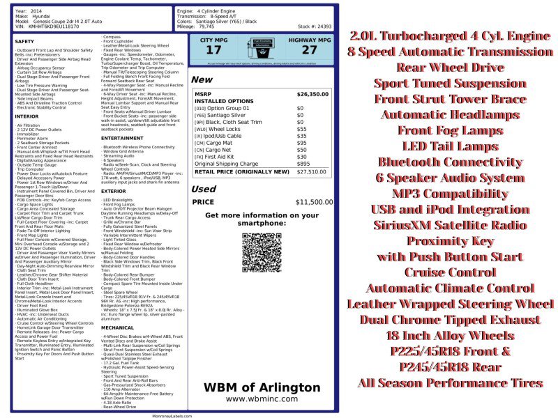 Used 2014 Hyundai Genesis 2.0T image 2