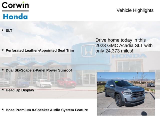 Used 2023 GMC Acadia SLT w/ Technology Package FWD image 7